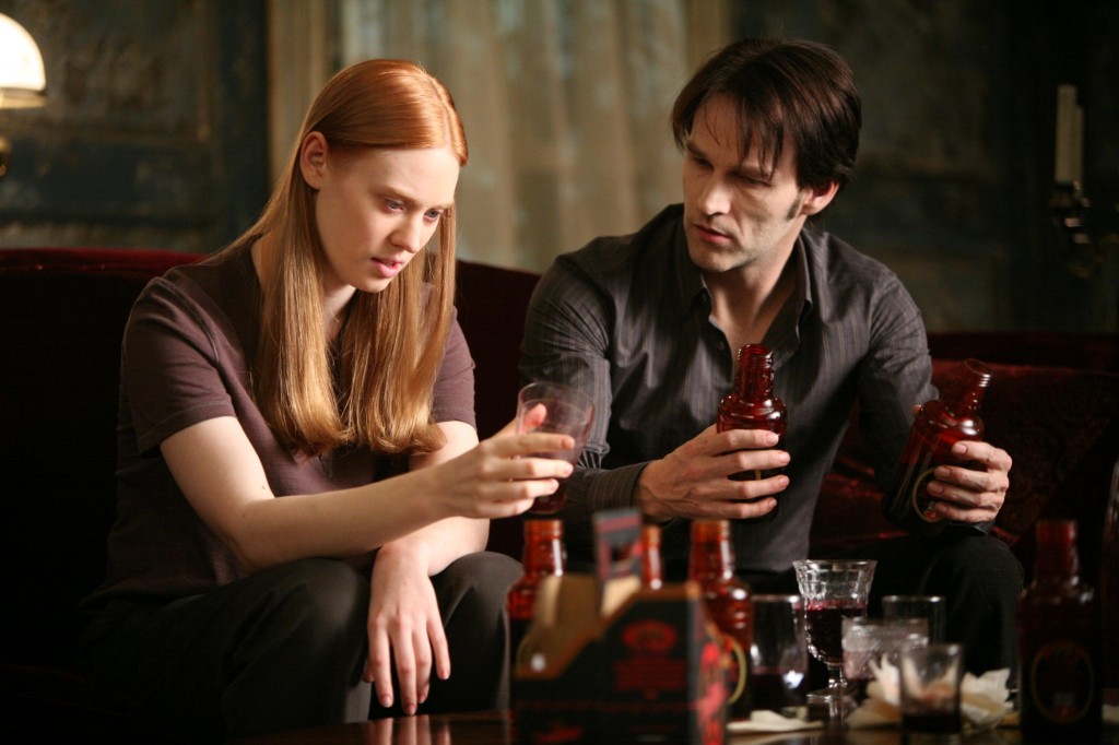 Debroah Ann Woll as True Blood baby vampire Jessica with Stephen Moyer as Bill Compton