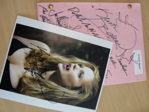 Kristin Bauer Auction Signed photo and script belonging to Kristin Bauer van Straten