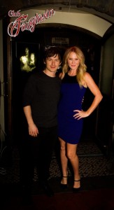 Marshall Allman (Tommy Mickens) and Tara Buck (Ginger) arrive at Club Fangtasia, the HBO True Blood inspired Halloween event