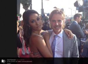 HBO's True Blood premiere red carpet event: Sam Trammell and Janina Gavankar