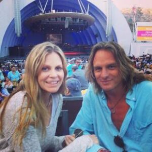 Kristin Bauer van Straten and husband, Abri van Straten watch Stephen Moyer as he stars in Chicago