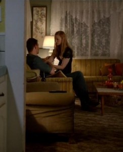 Hoyt Fortenberry (Jim Parrack) and Jessica Hamby (Deborah Ann Woll) get back together in HBO's True Blood Season 7 Episode 9 (entitled 'Love is to Die')