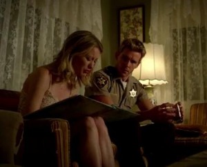 Jason Stackhouse (Ryan Kwanten) and Bridgette look at old photos in HBO's True Blood Season 7 Episode 8 (entitled 'Almost Home')
