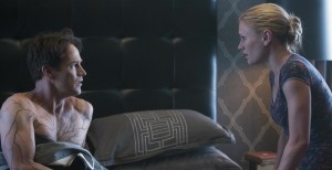 Sookie Stackhouse (Anna Paquin) and Bill Compton (Stephen Moyer) talk in HBO's True Blood Season 7 Episode 8 (entitled 'Almost Home')